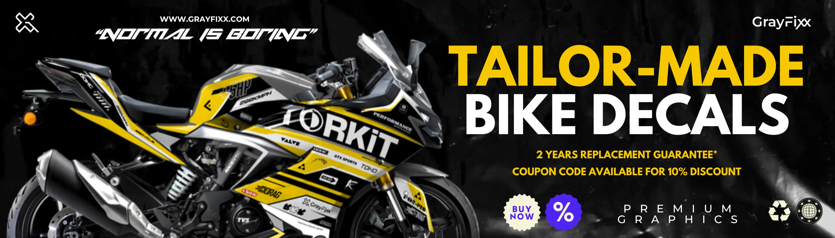 Grayfixx - Stylish Bike Wraps and Stickers for Apache